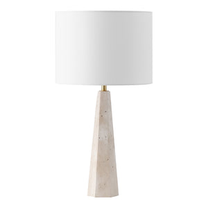 Safavieh Gabryanna Elegant Table Lamp With Dimmer Switch - Unique Natural Base And Soft Linen Shade For Ambiance Travertine ,White Travertine ,Iron ,Shade Ctl1076a