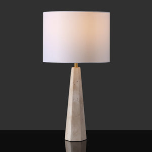 Safavieh Gabryanna Elegant Table Lamp With Dimmer Switch - Unique Natural Base And Soft Linen Shade For Ambiance Travertine ,White Travertine ,Iron ,Shade Ctl1076a