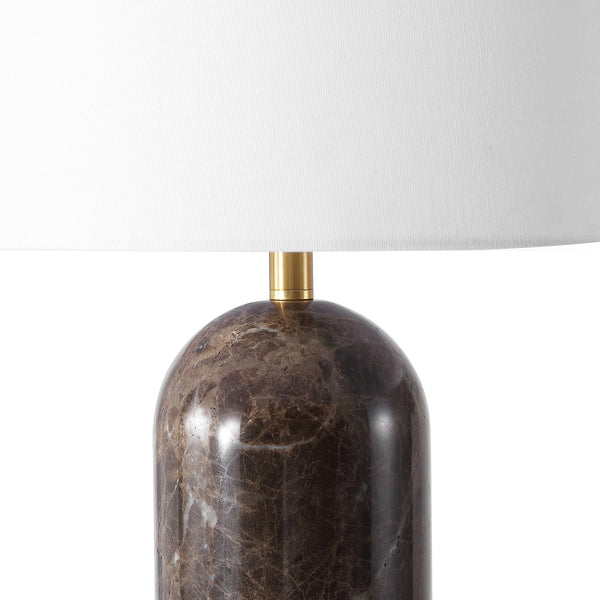 Safavieh Kayabelle Marble Table Lamp - Chic Design With Dimmer Switch For Elegant Lighting In Any Space Dark Brown ,White Brown Marble,Iron ,Shade Ctl1077a