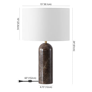Safavieh Kayabelle Marble Table Lamp - Chic Design With Dimmer Switch For Elegant Lighting In Any Space Dark Brown ,White Brown Marble,Iron ,Shade Ctl1077a