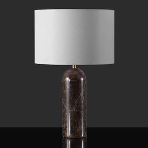 Safavieh Kayabelle Marble Table Lamp - Chic Design With Dimmer Switch For Elegant Lighting In Any Space Dark Brown ,White Brown Marble,Iron ,Shade Ctl1077a