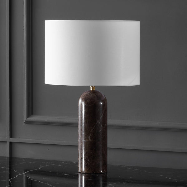 Safavieh Kayabelle Marble Table Lamp - Chic Design With Dimmer Switch For Elegant Lighting In Any Space Dark Brown ,White Brown Marble,Iron ,Shade Ctl1077a