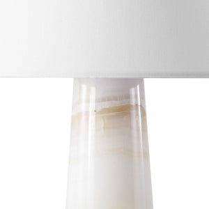 Safavieh JENNAROSE Jade Stone Table Lamp - Off White Fabric Shade for Elegant Ambient Lighting & Décor CTL1078A