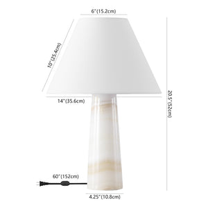 Safavieh JENNAROSE Jade Stone Table Lamp - Off White Fabric Shade for Elegant Ambient Lighting & Décor CTL1078A