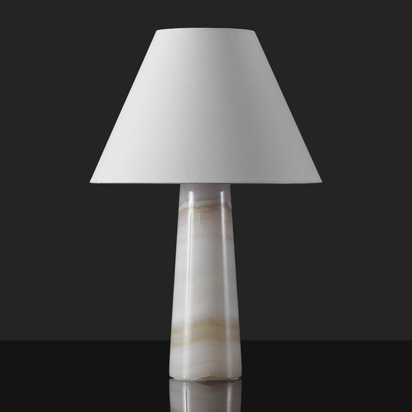 Safavieh JENNAROSE Jade Stone Table Lamp - Off White Fabric Shade for Elegant Ambient Lighting & Décor CTL1078A