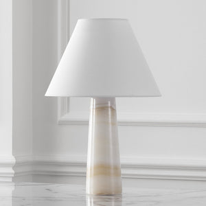 Safavieh JENNAROSE Jade Stone Table Lamp - Off White Fabric Shade for Elegant Ambient Lighting & Décor CTL1078A