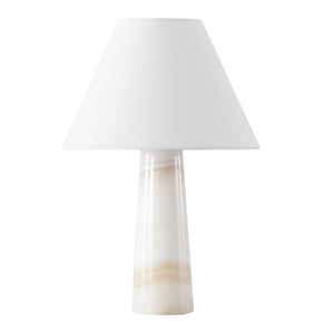 Safavieh JENNAROSE Jade Stone Table Lamp - Off White Fabric Shade for Elegant Ambient Lighting & Décor CTL1078A