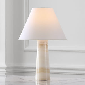 Safavieh JENNAROSE Jade Stone Table Lamp - Off White Fabric Shade for Elegant Ambient Lighting & Décor CTL1078A