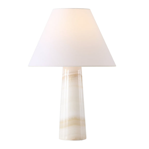 Safavieh JENNAROSE Jade Stone Table Lamp - Off White Fabric Shade for Elegant Ambient Lighting & Décor CTL1078A