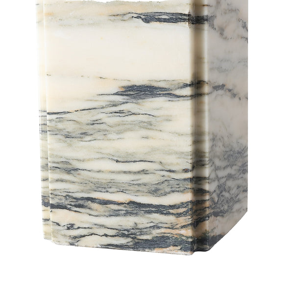 Safavieh Mackenzie Square Marble Table Lamp - Elegant Iron And Linen Design For Luxurious Home Illumination Cream ,White Marble ,Iron ,Shade Ctl1080a