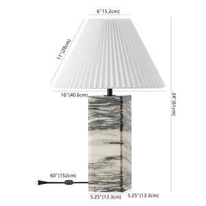 Safavieh Mackenzie Square Marble Table Lamp - Elegant Iron And Linen Design For Luxurious Home Illumination Cream ,White Marble ,Iron ,Shade Ctl1080a