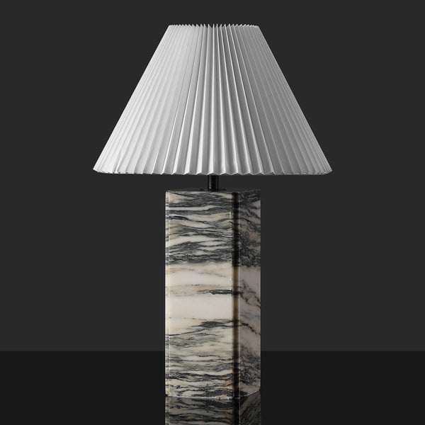 Safavieh Mackenzie Square Marble Table Lamp - Elegant Iron And Linen Design For Luxurious Home Illumination Cream ,White Marble ,Iron ,Shade Ctl1080a