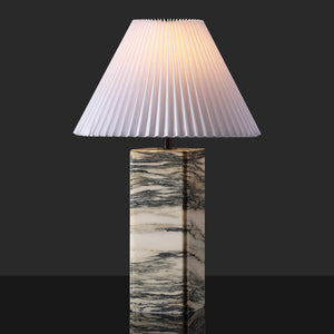 Safavieh Mackenzie Square Marble Table Lamp - Elegant Iron And Linen Design For Luxurious Home Illumination Cream ,White Marble ,Iron ,Shade Ctl1080a