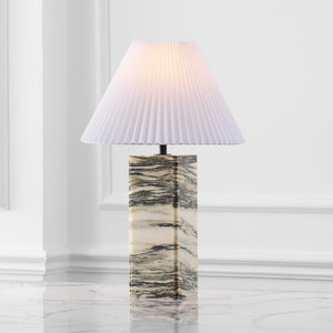 Safavieh Mackenzie Square Marble Table Lamp - Elegant Iron And Linen Design For Luxurious Home Illumination Cream ,White Marble ,Iron ,Shade Ctl1080a