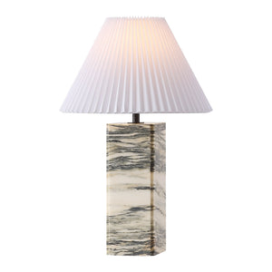 Safavieh Mackenzie Square Marble Table Lamp - Elegant Iron And Linen Design For Luxurious Home Illumination Cream ,White Marble ,Iron ,Shade Ctl1080a