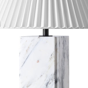 Safavieh Mackenzie Square Marble Table Lamp - Elegant Iron And Linen Design For Luxurious Home Illumination White ,Black Marble ,Iron ,Shade Ctl1080b