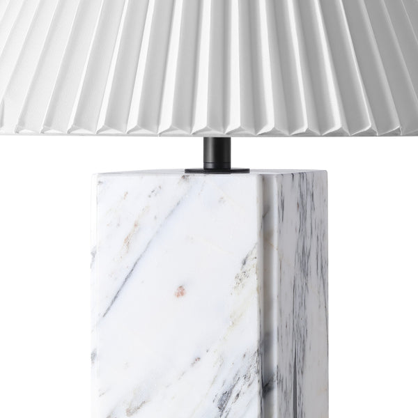 Safavieh Mackenzie Square Marble Table Lamp - Elegant Iron And Linen Design For Luxurious Home Illumination White ,Black Marble ,Iron ,Shade Ctl1080b