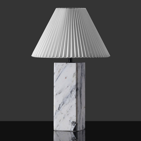 Safavieh Mackenzie Square Marble Table Lamp - Elegant Iron And Linen Design For Luxurious Home Illumination White ,Black Marble ,Iron ,Shade Ctl1080b
