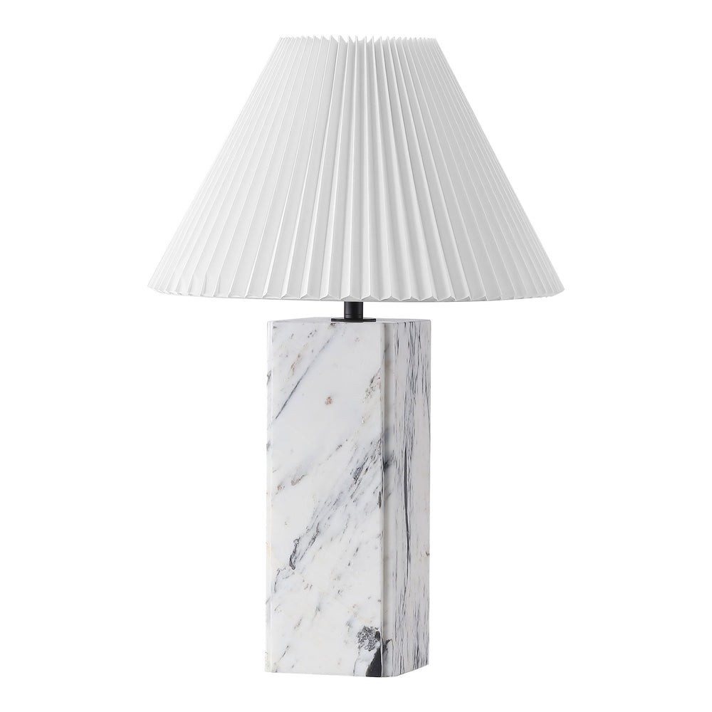 Safavieh Mackenzie Square Marble Table Lamp - Elegant Iron And Linen Design For Luxurious Home Illumination White ,Black Marble ,Iron ,Shade Ctl1080b
