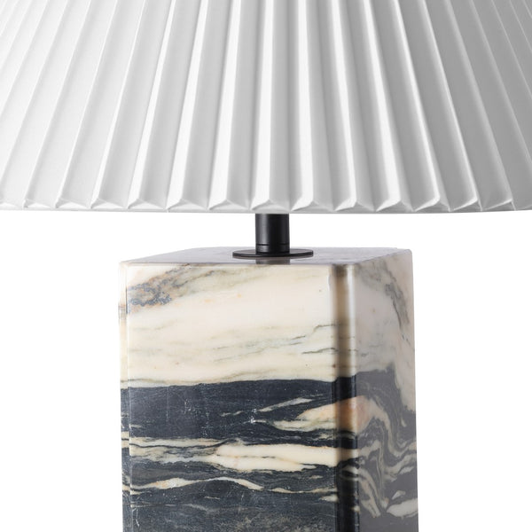 Safavieh Mackenzie Square Marble Table Lamp Light Brown ,Black, Iron ,Black Marble ,Iron ,Shade, Marble Ctl1080C