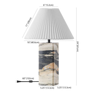 Safavieh Mackenzie Square Marble Table Lamp Light Brown ,Black, Iron ,Black Marble ,Iron ,Shade, Marble Ctl1080C