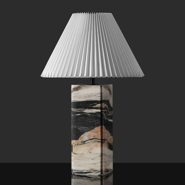 Safavieh Mackenzie Square Marble Table Lamp Light Brown ,Black, Iron ,Black Marble ,Iron ,Shade, Marble Ctl1080C