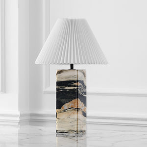 Safavieh Mackenzie Square Marble Table Lamp Light Brown ,Black, Iron ,Black Marble ,Iron ,Shade, Marble Ctl1080C