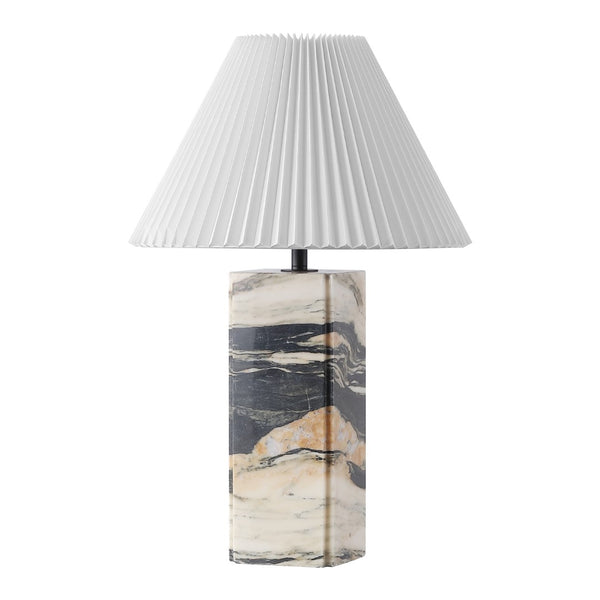 Safavieh Mackenzie Square Marble Table Lamp Light Brown ,Black, Iron ,Black Marble ,Iron ,Shade, Marble Ctl1080C