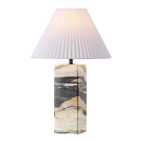 Safavieh Mackenzie Square Marble Table Lamp Light Brown ,Black, Iron ,Black Marble ,Iron ,Shade, Marble Ctl1080C