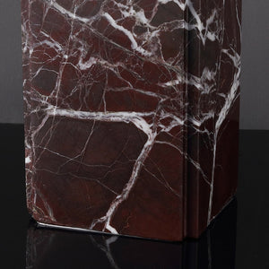 Safavieh MACKENZIE Square Marble Table Lamp - Elegant Italian Design with Warm Illumination for Modern Spaces Maroon / White CTL1080D