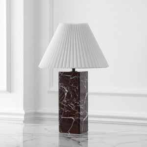 Safavieh Mackenzie Square Marble Table Lamp - Elegant Geometric Design For Sophisticated Home Decor Maroon ,White Italian Marble ,Iron ,Shade Ctl1080d