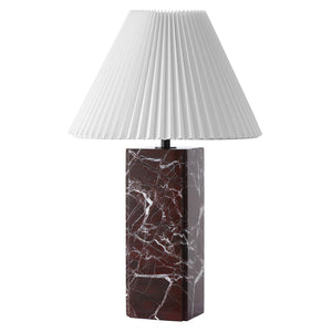 Safavieh Mackenzie Square Marble Table Lamp - Elegant Geometric Design For Sophisticated Home Decor Maroon ,White Italian Marble ,Iron ,Shade Ctl1080d