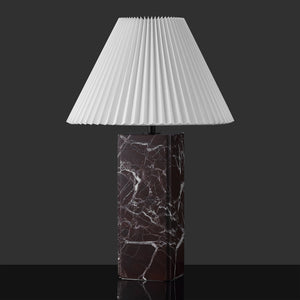 Safavieh Mackenzie Square Marble Table Lamp - Elegant Geometric Design For Sophisticated Home Decor Maroon ,White Italian Marble ,Iron ,Shade Ctl1080d