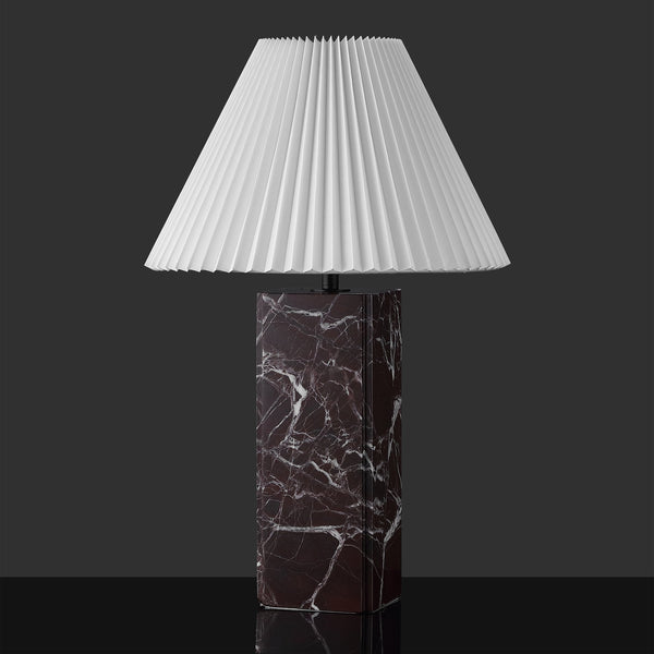 Safavieh Mackenzie Square Marble Table Lamp - Elegant Geometric Design For Sophisticated Home Decor Maroon ,White Italian Marble ,Iron ,Shade Ctl1080d