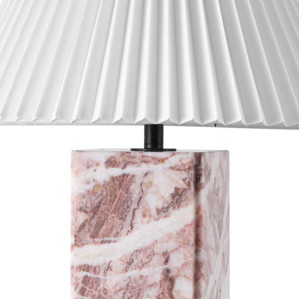 Safavieh MACKENZIE Square Marble Table Lamp - Elegant Italian Design with Warm Illumination for Modern Spaces Tan / White CTL1080E