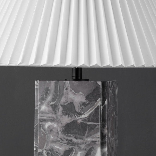 Safavieh MACKENZIE Square Marble Table Lamp - Elegant Italian Design with Warm Illumination for Modern Spaces Light Grey / White CTL1080F