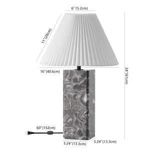 Safavieh MACKENZIE Square Marble Table Lamp - Elegant Italian Design with Warm Illumination for Modern Spaces Light Grey / White CTL1080F