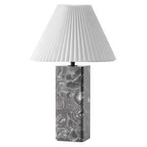 Safavieh Mackenzie Square Marble Table Lamp - Elegant Geometric Design For Sophisticated Home Decor Light Grey ,White Italian Marble ,Iron ,Shade Ctl1080f