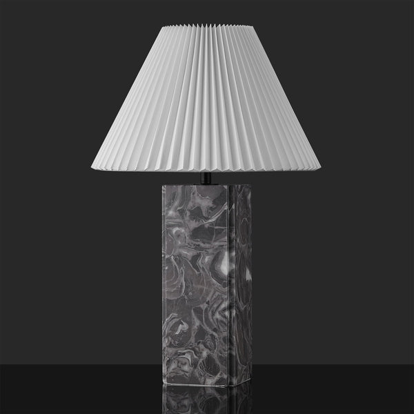 Safavieh Mackenzie Square Marble Table Lamp - Elegant Geometric Design For Sophisticated Home Decor Light Grey ,White Italian Marble ,Iron ,Shade Ctl1080f