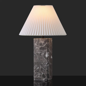 Safavieh Mackenzie Square Marble Table Lamp - Elegant Geometric Design For Sophisticated Home Decor Light Grey ,White Italian Marble ,Iron ,Shade Ctl1080f