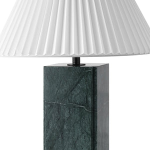 Safavieh Mackenzie Square Marble Table Lamp – Elegant Dark Green & White Design For Chic Home Decor Dark Green ,White Italian Marble ,Iron ,Shade Ctl1080g