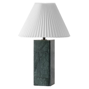 Safavieh Mackenzie Square Marble Table Lamp – Elegant Dark Green & White Design For Chic Home Decor Dark Green ,White Italian Marble ,Iron ,Shade Ctl1080g