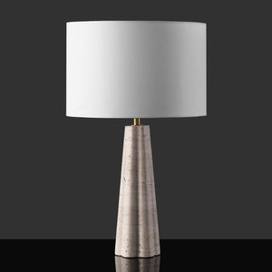 Safavieh Naveen Table Lamp - Elegant Linen Shade With Striking Stone Base For Chic Home Décor And Ambiance Travertine ,White Travertine ,Iron ,Shade Ctl1082a