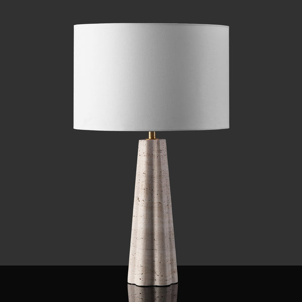 Safavieh Naveen Table Lamp - Elegant Linen Shade With Striking Stone Base For Chic Home Décor And Ambiance Travertine ,White Travertine ,Iron ,Shade Ctl1082a