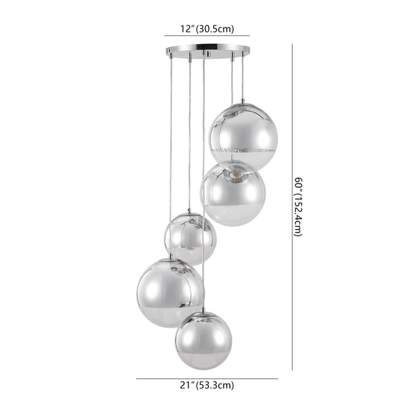 Safavieh Skylina Metal 5 Light Chandelier - Elegant Iron Design For Ambient Illumination And Glamorous Decor Chrome Iron ,Glass Ctl1085a