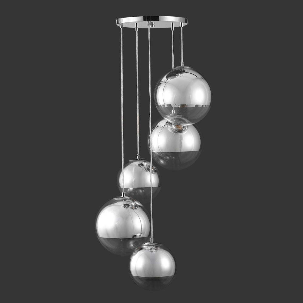 Safavieh Skylina Metal 5 Light Chandelier - Elegant Iron Design For Ambient Illumination And Glamorous Decor Chrome Iron ,Glass Ctl1085a