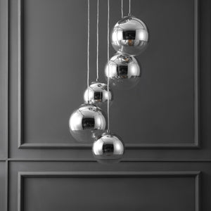 Safavieh Skylina Metal 5 Light Chandelier - Elegant Iron Design For Ambient Illumination And Glamorous Decor Chrome Iron ,Glass Ctl1085a