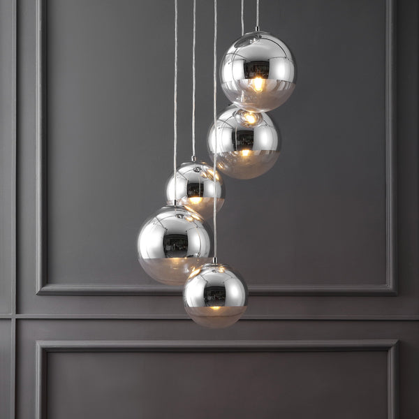 Safavieh Skylina Metal 5 Light Chandelier - Elegant Iron Design For Ambient Illumination And Glamorous Decor Chrome Iron ,Glass Ctl1085a