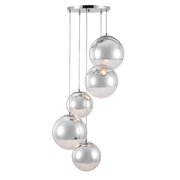 Safavieh Skylina Metal 5 Light Chandelier - Elegant Iron Design For Ambient Illumination And Glamorous Decor Chrome Iron ,Glass Ctl1085a