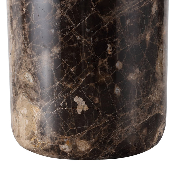 Safavieh Kathariana Marble Table Lamp - Timeless Elegance With Cotton Shade And Iron Base For Modern Spaces Dark Brown ,White Marble ,Metal ,Shade Ctl1086a